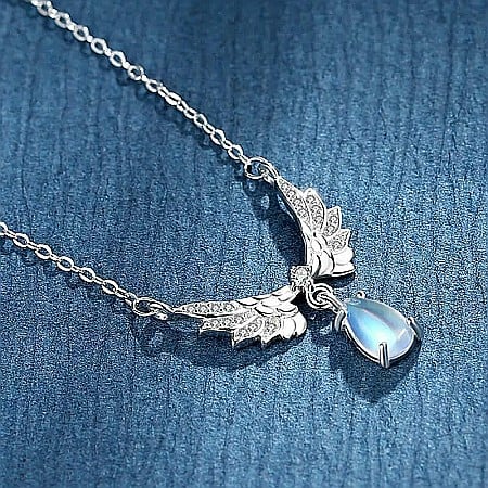 Colier din argint 925 MBrands de dama cu pandantiv in forma aripilor de inger cu cristal zirconiu [1]