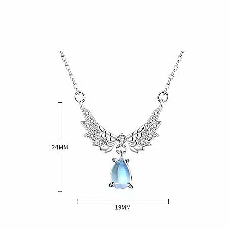 Colier din argint 925 MBrands de dama cu pandantiv in forma aripilor de inger cu cristal zirconiu [3]