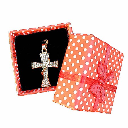 Colier MBrands cu pandantiv in forma de cruce cu cristale placat cu aur 18k [4]