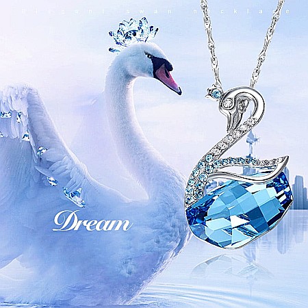 Colier MBrands din argint 925  cu Pandantiv cristal austria, forma lebada [4]