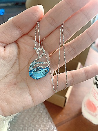 Colier MBrands din argint 925  cu Pandantiv cristal austria, forma lebada [2]