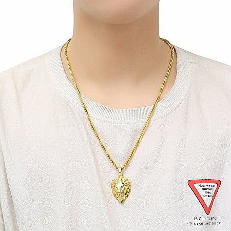 Colier MBrands , lant cu pandantiv in forma unui cap de leu [1]