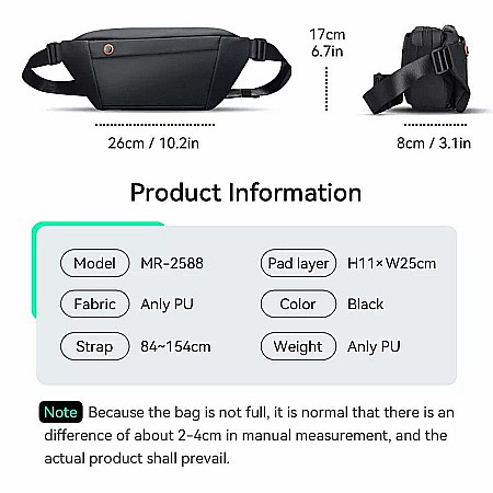 Geanta umar, borseta Mark Ryden Smart, display led, impermeabila, baterie inclusa, 26 x 17 x 8 cm [2]