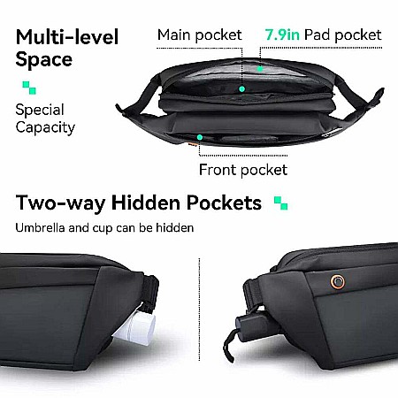 Geanta umar, borseta Mark Ryden Smart, display led, impermeabila, baterie inclusa, 26 x 17 x 8 cm [1]