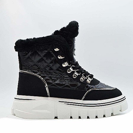 Ghete dama MBrands HI Tops, din material impermeabil lucios, imblaniti [1]