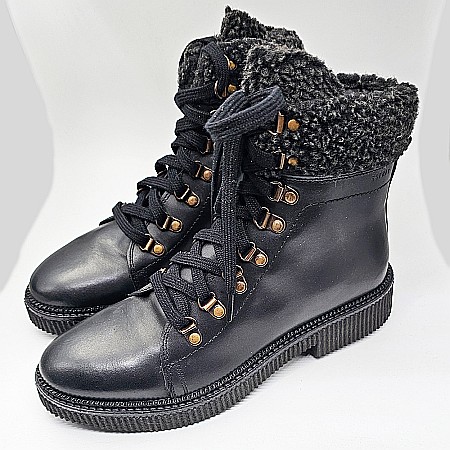 Ghete imblanite ESPRIT 108EK1W007, masura 39, culoare negru, piele naturala [2]