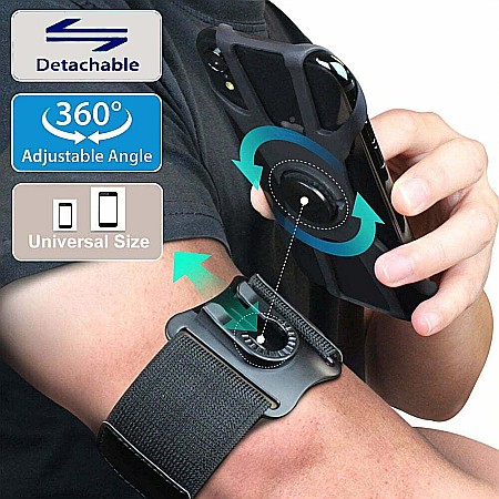 Husa Mbrands banderola telefon pentru brat/mana pentru alergat cu 360° rotire, Armband suport pentru brat smartphone jogging [5]