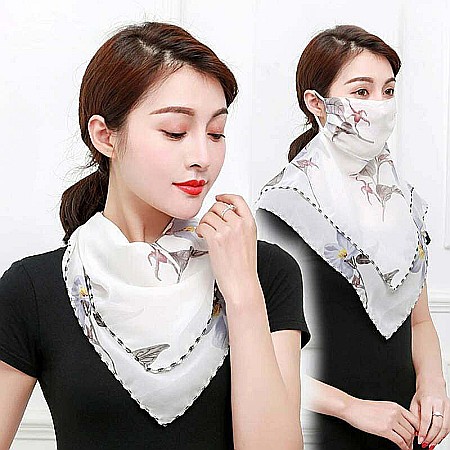 Masca protectie MBrands cu esarfa ,model floral [5]