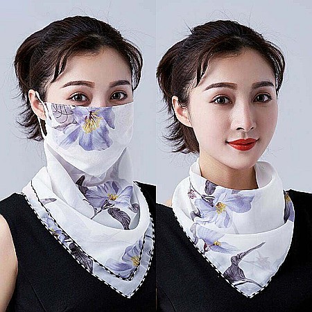 Masca protectie MBrands cu esarfa ,model floral [1]