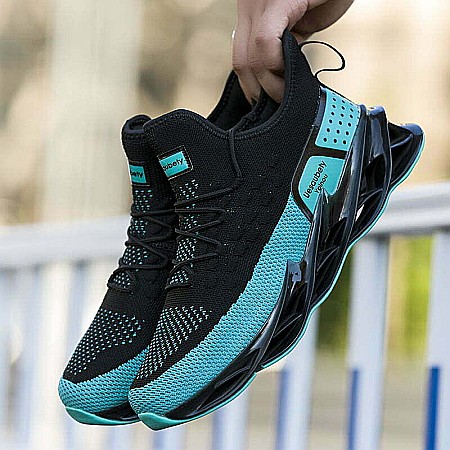 Sneakers Barbati Mbrands cu talpa flexibila, verde cu negru [2]