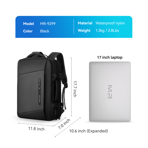 Rucsac barbati Mark Ryden MR9299_KR , laptop 17 inch, rezistent la apa, capacitate 39L [4]