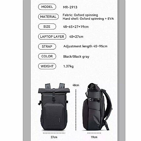 Rucsac barbati Mark Ryden pentru aparat foto si laptop cu extensie de 20 cm, impermeabil, compartiment laptop 15.6 inch [7]