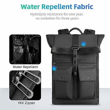 Rucsac barbati Mark Ryden retro pentru laptop cu extensie de 15 cm, impermeabil [4]