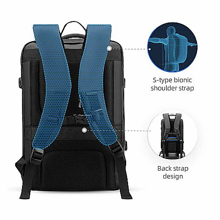 Rucsac barbati Mark Ryden Smart laptop, antifurt, pelerina de ploaie, full impermeabil,  capacitate mare de 39L, fluier [4]