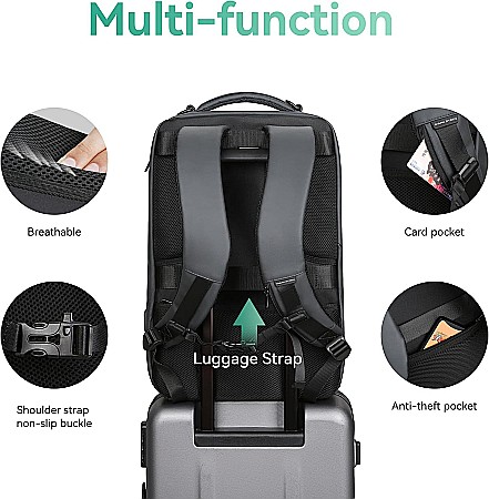Rucsac barbati Mark Ryden Smart , Laptop de 17.3, rezist la apa, port USB, 32L, 50 x 30 x 20 cm, gri [4]