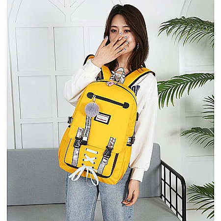 Rucsac, ghiozdan MBrands, Korean Style, waterproof, cu lacat antifurt, incarcare USB, spatiu casti [3]