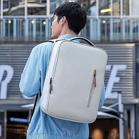 Rucsac Mark Ryden Smart, port USB, buzunar laptop 17.3, rezistent la apa, buzunar card protectie RFID, alb [4]