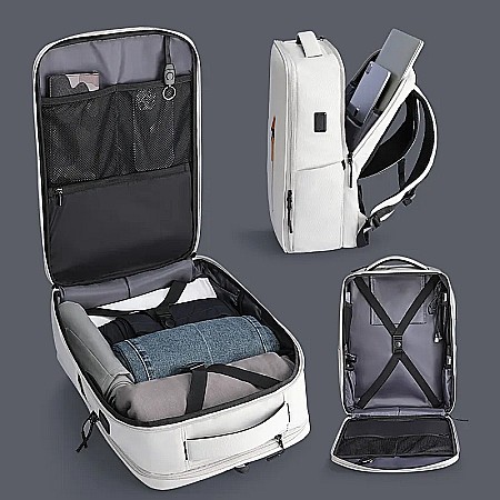 Rucsac Mark Ryden Smart, port USB, buzunar laptop 17.3, rezistent la apa, buzunar card protectie RFID, alb [1]