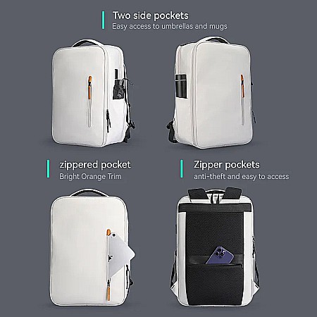 Rucsac Mark Ryden Smart, port USB, buzunar laptop 17.3, rezistent la apa, buzunar card protectie RFID, alb [3]