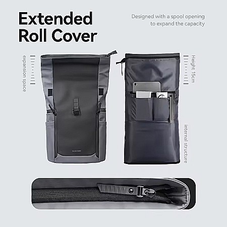 Rucsac usor Mark Ryden Smart , Laptop de 17.3, rezist la apa, 40 x 30 x 13 cm, gri [2]