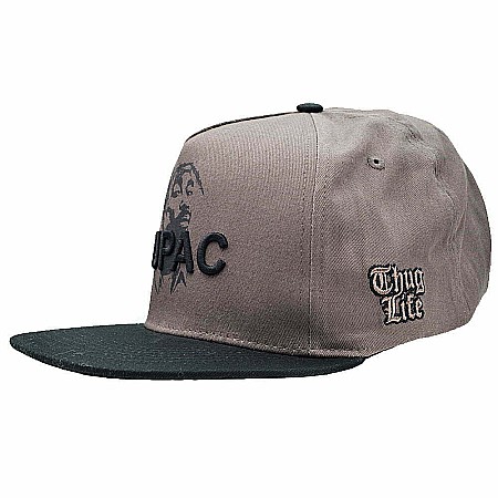 Sapca rapper MBrands, cozoroc drept, model 2PAC, gri, thug life [5]