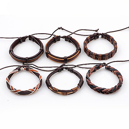 Set bratari cu multiple straturi MBrands pentru barbati, din piele naturala [8]