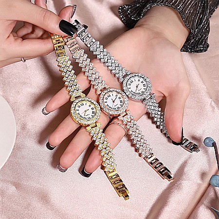 Set Ceas si bratara dama MBrands , cu cristale zirconiu [5]