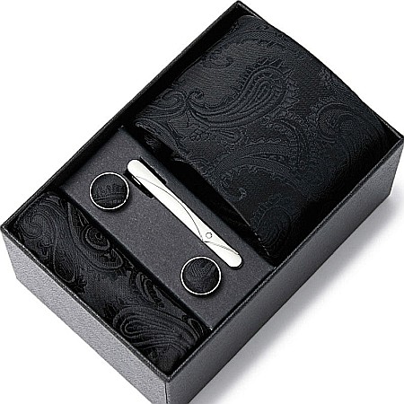 Set elegant MBrands de cravata + batista + ac +butoni din matase naturala 100% [5]
