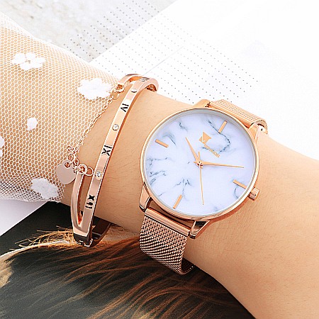 Set Mbrands de dama ceas quartz si bratara in forma de inima [1]