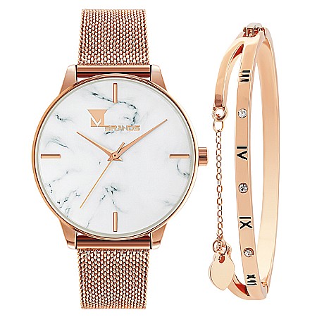 Ceasuri Dama - Set Mbrands de dama ceas quartz si bratara in forma de inima