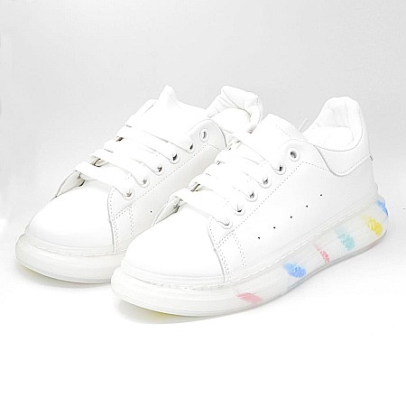 Sneakers Barbati MBrands cu talpa flexibila, din piele ecologica, alb MKB01 [1]