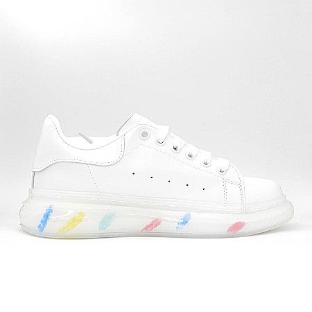 Sneakers Barbati MBrands cu talpa flexibila, din piele ecologica, alb MKB01 [0]