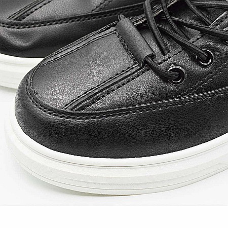 Sneakers Barbati slim MBrands cu talpa flexibila, din piele ecologica, sireturi elastice A2323-1 [3]