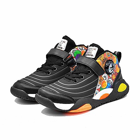 Sneakers Copii Mbrands Hi Tops cu talpa flexibila, culoare negru [4]