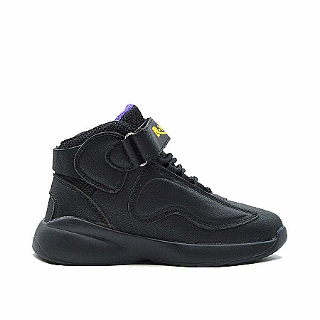 Sneakers Copii Mbrands Hi Tops cu talpa flexibila, culoare negru mov [1]