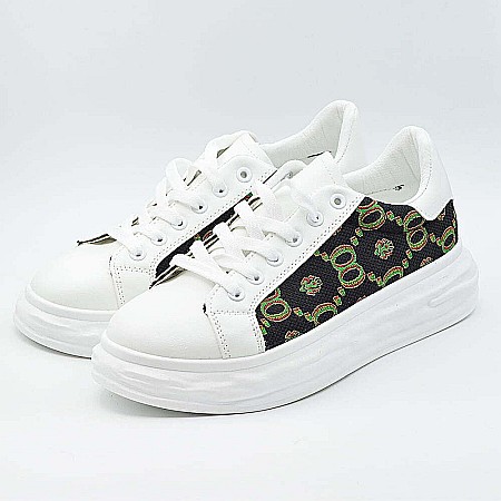 Sneakers Dama MBrands cu talpa flexibila, albi, cu model R-668 [2]