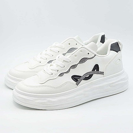 Sneakers Dama MBrands cu talpa flexibila, albi, urechi pisica R667 [2]