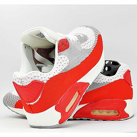 Sneakers Dama MBrands cu talpa flexibila cu aer, rosu cu gri [3]