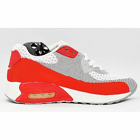 Sneakers Dama MBrands cu talpa flexibila cu aer, rosu cu gri [1]