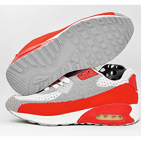 Sneakers Dama MBrands cu talpa flexibila cu aer, rosu cu gri [2]