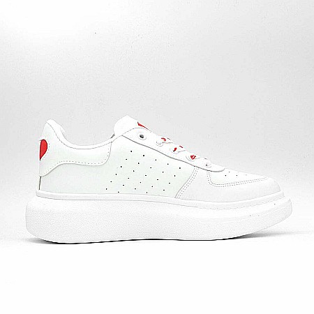 Sneakers Dama MBrands cu talpa flexibila, cu inimioare, culoare alb 20C15 [1]