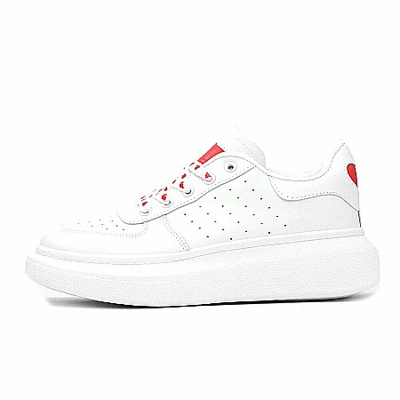Sneakers Dama MBrands cu talpa flexibila, cu inimioare, culoare alb 20C15 [0]
