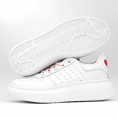 Sneakers Dama MBrands cu talpa flexibila, cu inimioare, culoare alb 20C15 [2]