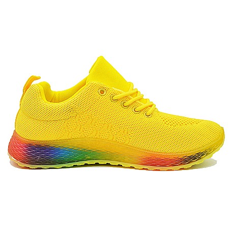 Sneakers Dama MBrands cu talpa flexibila, culoare galben, material textil 23-81 [1]