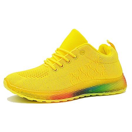 Sneakers Dama MBrands cu talpa flexibila, culoare galben, material textil 23-81 [2]