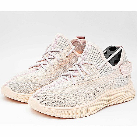 Sneakers Dama MBrands cu talpa flexibila, culoare roz pudrat, material textil [4]