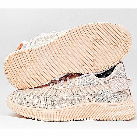 Sneakers Dama MBrands cu talpa flexibila, culoare roz pudrat, material textil [2]