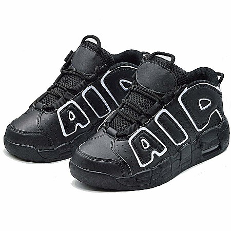 Sneakers Dama MBrands cu talpa flexibila, Hi Top, culoare alb negru [2]