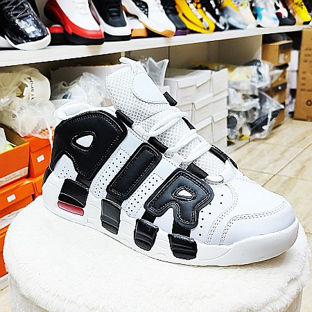 Sneakers Dama MBrands cu talpa flexibila, Hi Top, culoare alb scris negru [2]