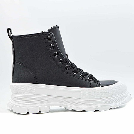 Ghete Dama MBrands cu talpa flexibila, Hi Top, culoare negru, material impermeabil [1]